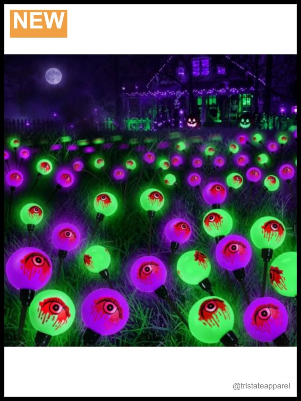 Solar Halloween Eyeball Lights 6 Pack 36 LED Outdoor Decor